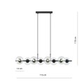 Lampa nowoczesna i minimalistyczna z kloszami kulami bezbarwnymi.