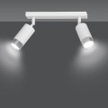 Nowoczesna lampa na sufit w kolorze biało-srebrnym - 2 halogeny.