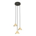 Lampa ledowa z 3 puntami światła w kolorze czarno-złotym.