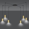 Czarno-złota lampa "pająk" 6 punktów światła - żarówki led.
