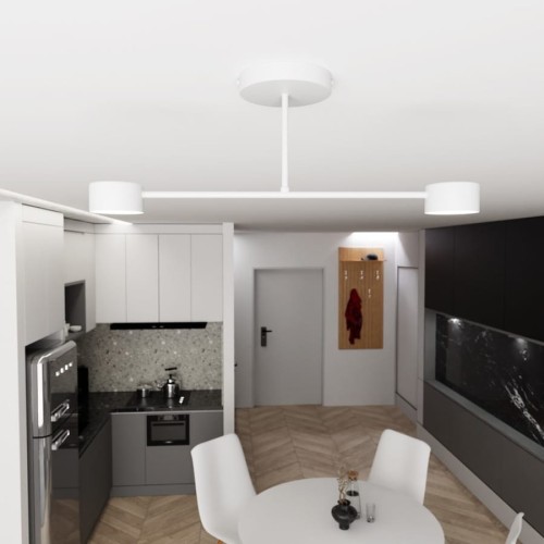 Lampa biała led z 2 punktami światła.