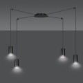 Lampa pająk czarna z możliwością aranżacji na suficie. 4 punkty światła led.