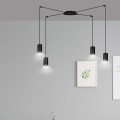 Lampa pająk na sufit do aranżacji z 4 żarówkami ledowymi.