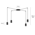 Lampa pająk sufitowa w kolorze czarnym.