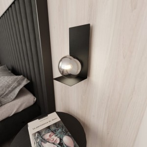 Kinkiet ścienny czarny z kulką grafitową NORM 51166/6