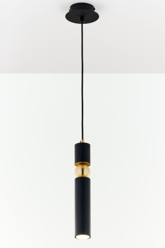 Elegancka czarno-złota tuba wisząca pojedyncza.