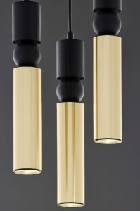 Lampa 3 tuby czarno-złoty TALAS R22016