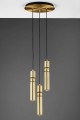 Złote rurki ledowe wiszące. Lampa nowoczesna spot.