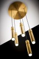 Złota lampa wisząca tuba - rurki.