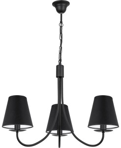 Żyrandol do pokoju z czarnymi abażurami KAMA 0001/AB14