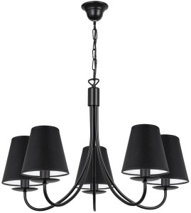 Żyrandol vintage z czarnymi abażurami KAMA 0002/AB14