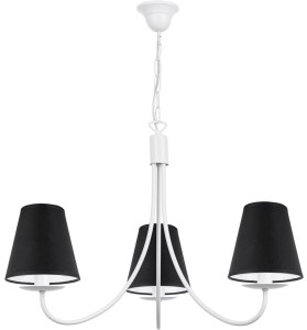 Żyrandol do sypialni z czarnymi abażurami KAMA 0003/AB14