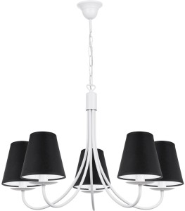 Żyrandol biały do małego salonu  KAMA 0004/AB14