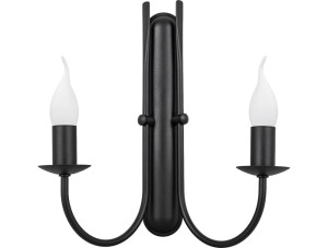 Kinkiet  czarny podwójny  świecznikowy  AGARON 2100/CZ