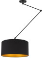 Lampa sufitowa regulowana z wysięgnikiem. Abażur w kolorze czarno - złotym.