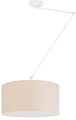 Pojedyncza lampa w kolorze ecru o regulowanej wysokości.
