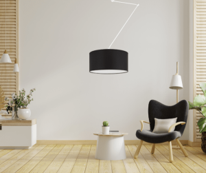 Lampa sufitowa pojedyncza czarno-biała  MARIKA 1882/B/14