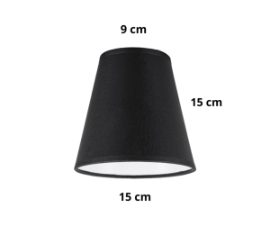 Abażur czarny  stożkowy AB/14/E-14/S  