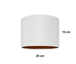 Abażur cylinder biały + złoty   8W/16/E-27/K      