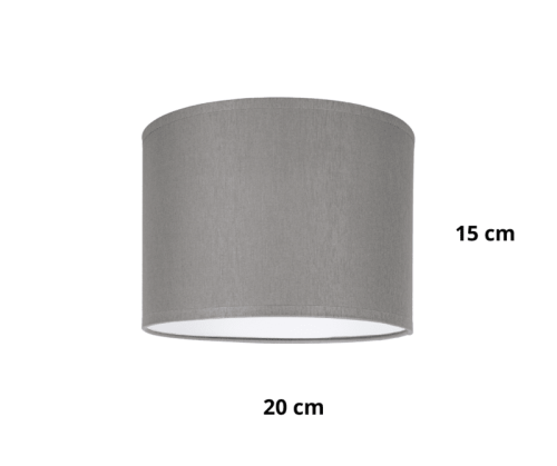 Abażur cylinder w kolorze szarym.