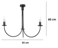 Żyrandol czarny świecznikowy pod sufit.