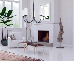 Żyrandol do salonu abażury białe   RAMZO 0008/W01