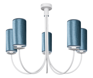 Lampa biała abażury w kolorze morskim  RAMZO 0011/W03 