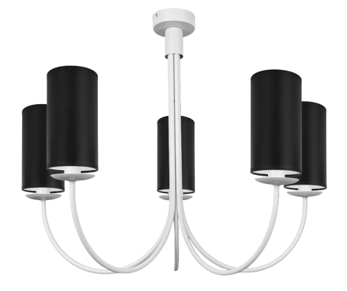 Lampa na sufit biało-czarna.