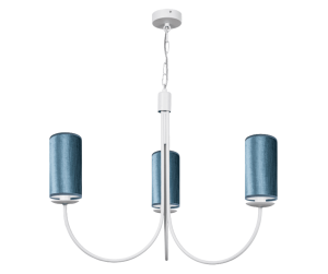 Żyrandol biały abażury w kolorze turkusowym  RAMZO 0010/W03 