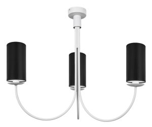 Lampa na sufit biało-czarna  do pokoju  RAMZO 0009/W14 