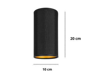 Abażur tuba czarno-złoty  1W/15/E-14/S    