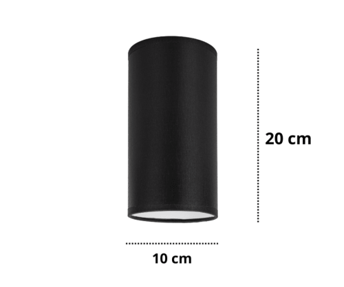 Abażur czarna tuba - cylinder.
