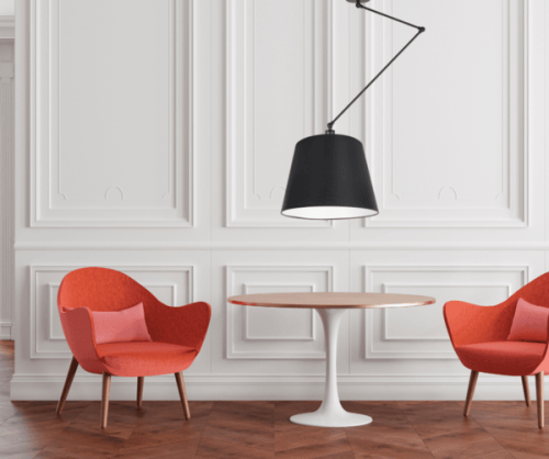 Czarna lampa pojedyncza o regulacji wysokosci.