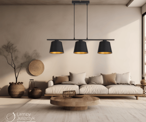 Lampa czarno-złota nad stół do kuchni LIKO 265/15/C