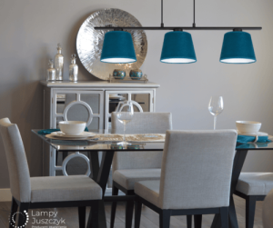 Lampa wisząca abażury ciemno zielone - turkusowe   LIKO 265/36/C