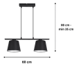 Lampa oświetlenie małego stołu w kuchni.