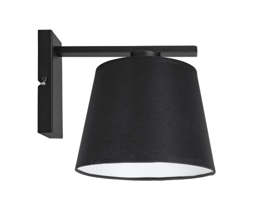 Czarny ścienny  kinkiet pojedynczy. Nowoczesna forma z abazurem.