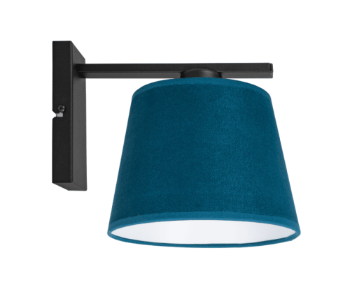 Lampa ścienna w kolorze ciemnej zieleni i turkusu.