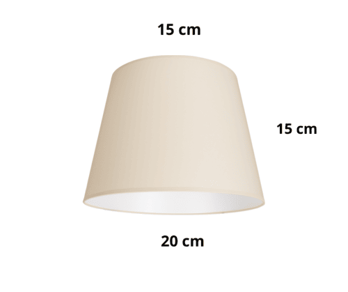 Stożkowy abażur do lampy i żyrandola w kolorze kremowym.