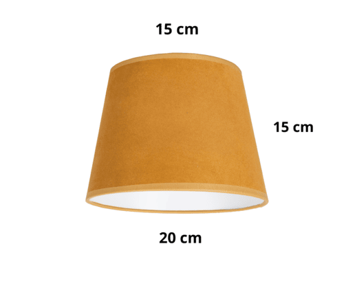 Abażur do lampy w kolorze musztardowym.