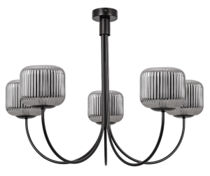 Żyrandol do salonu klosz ryflowany   RAMZO 0007/RG