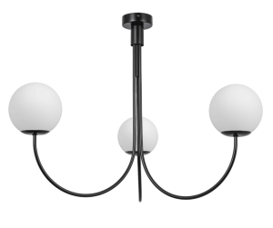 Lampa czarna z kulami  trójramienna    RAMZO 0005/K