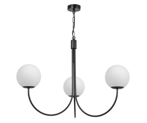 Żyrandol czarny z kulami  trójramienny    RAMZO 0006/K 