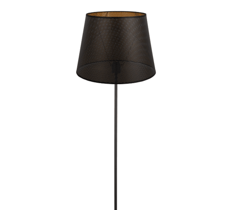 Czarno złota lampa podłogowa do nowoczesnych i loftowych salonów.