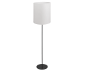 Lampa podłogowa nowoczesna z dużym białym abażurem.