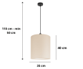 Lampa pojedyncza z dużym abażurem do pokoju nad stół.
