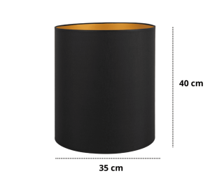 Abażur cylinder czarno-złoty  2W/15/E-27/K   