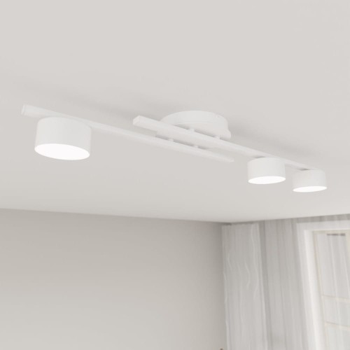 Biała ledowa lampa na sufit z 3 punkatami światła.