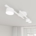 Led lampa biała na sufit do niskiego salonu.