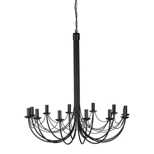 Duża lampa świecznikowa do wysokiego salonu.